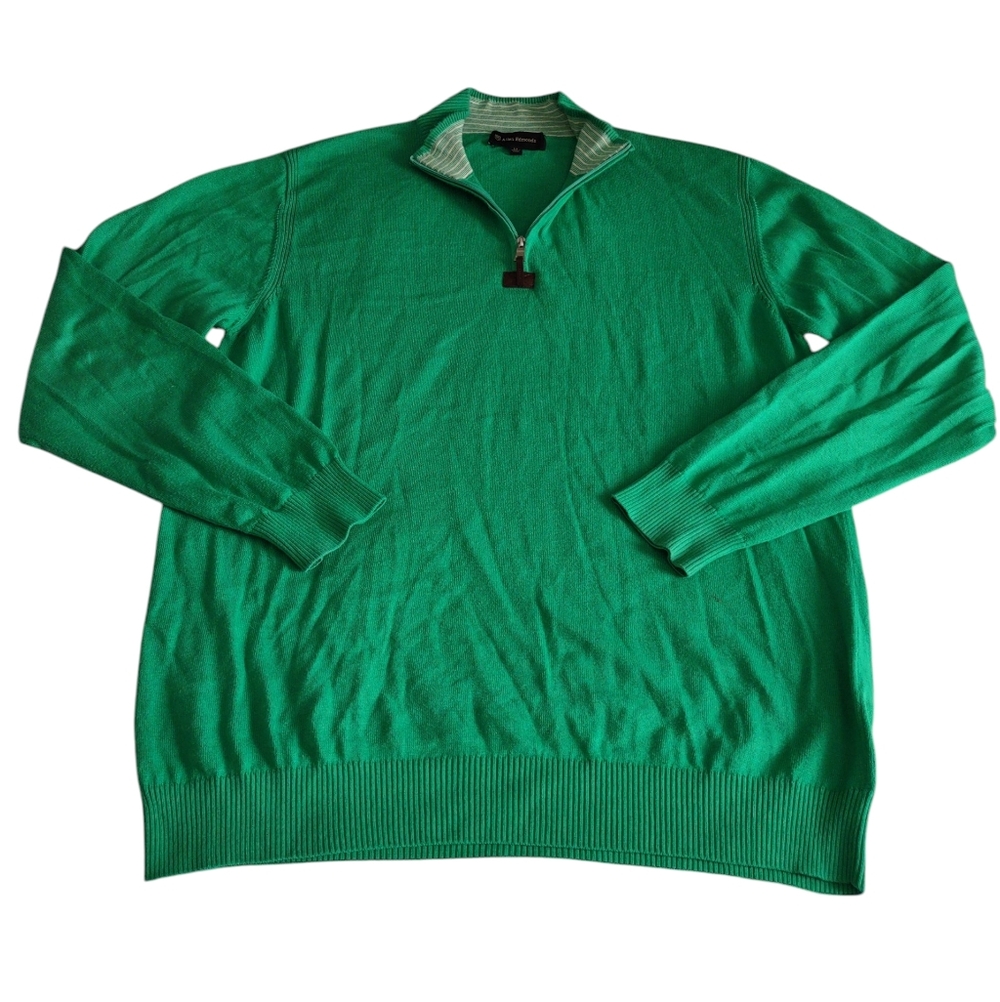 Allen Edmonds Quarter Zip Pullover Mens Large Tall Green